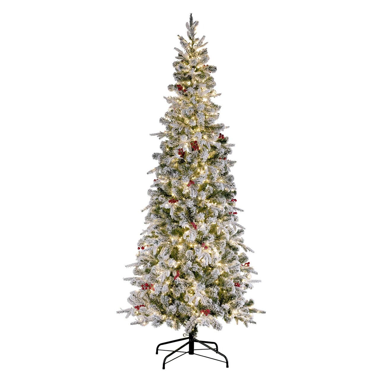 Haute Decor Lexington Artificial Flocked Fir Slim Christmas Tree